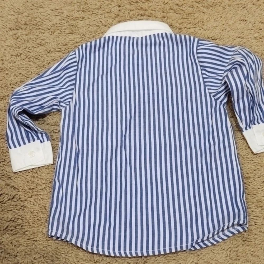 Andrew Fezza Button Down Shirt 12M Stripe Tuxedo‎ Boss Baby